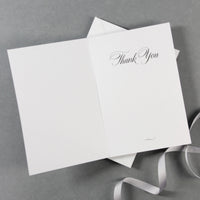 Carte de remerciement monogramme blanc de luxe avec enveloppe