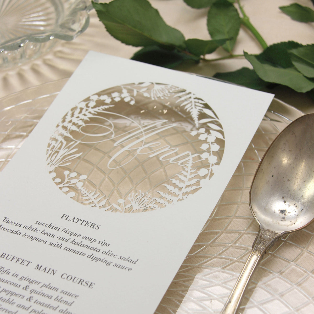 Fern laser cut menu