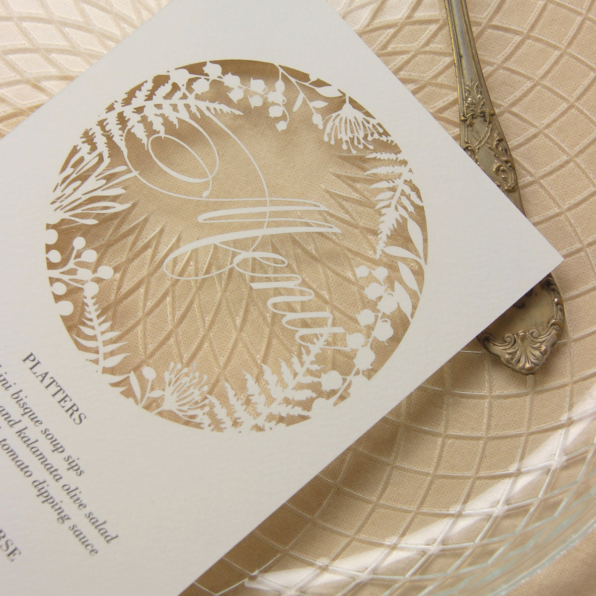 Fern laser cut menu