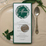 MENU matching Silver Plexi Fern personalised Tag/Place Card - Oval String