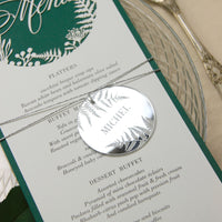 Forrest Green Fern laser cut menu