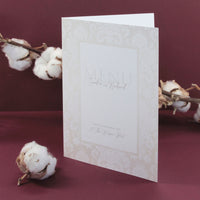 Nude and Pearl Foil Damask Boho Menu