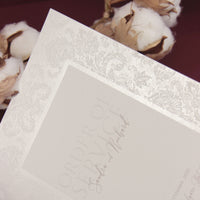 Nude and Pearl Foil Damask Boho Order of Service