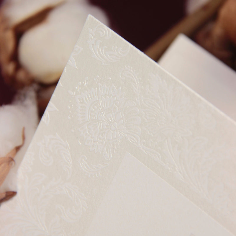 Nude and Pearl Foil Damask Boho Order of Service
