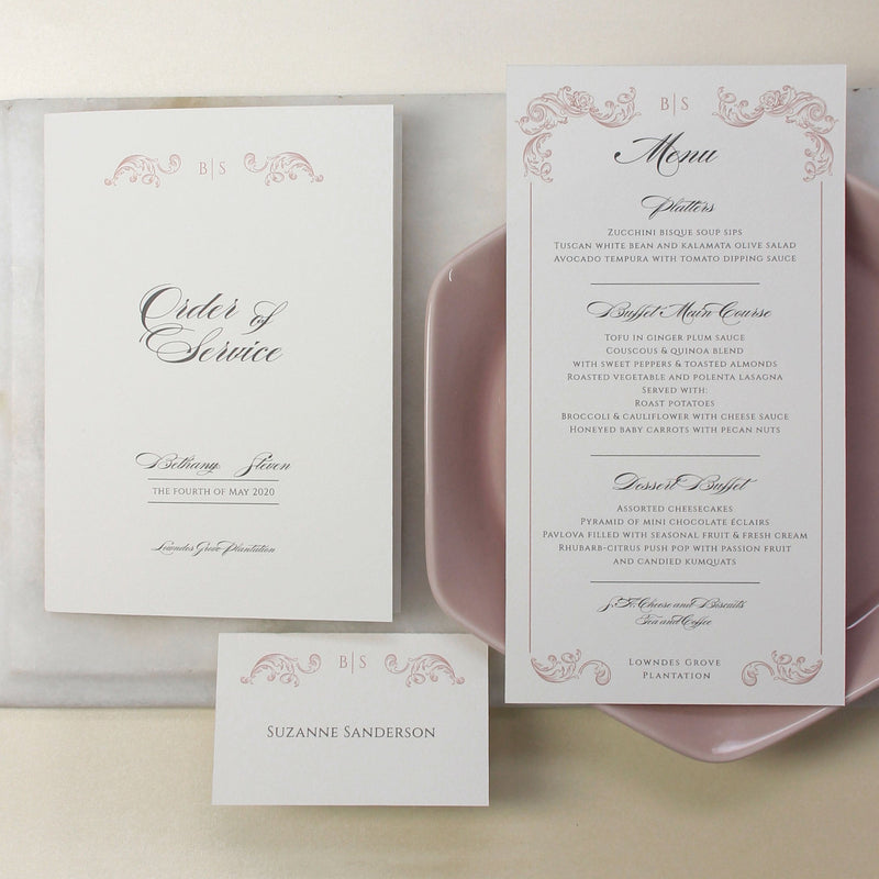 Regal Rose Gold matching place card