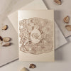 Monogram in Filigree Roses, Champagne With Dusty Rose Elegant Floral Calligraphy Evening Invitation