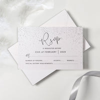 Carta RSVP White Winter con fiocco di neve