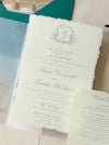 Luogo: Weylin Gli iconici inviti per la location del matrimonio su carta fatta a mano e location | Commissione A&amp;T su misura